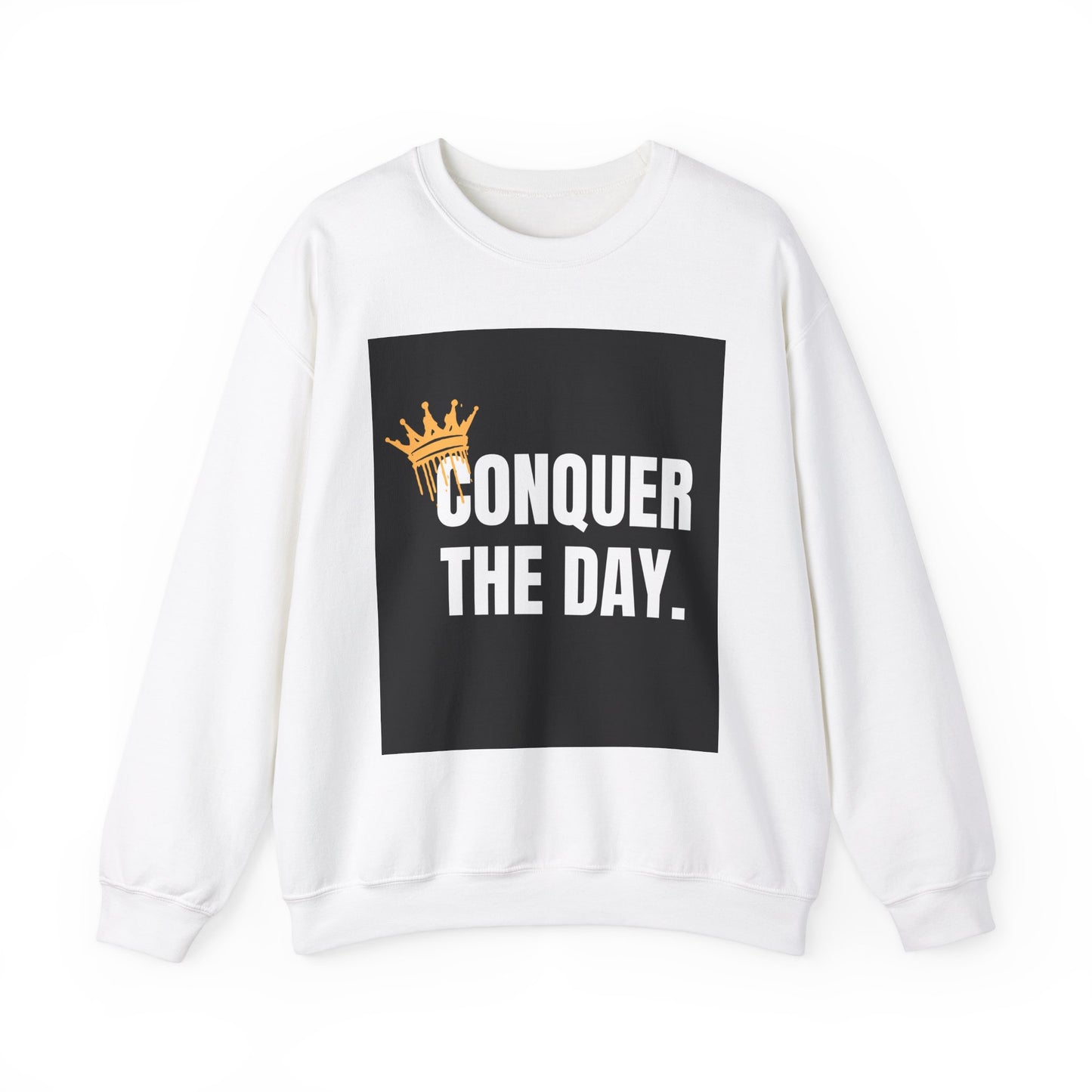 Inspirational Unisex Crewneck Sweatshirt - "Conquer The Day"